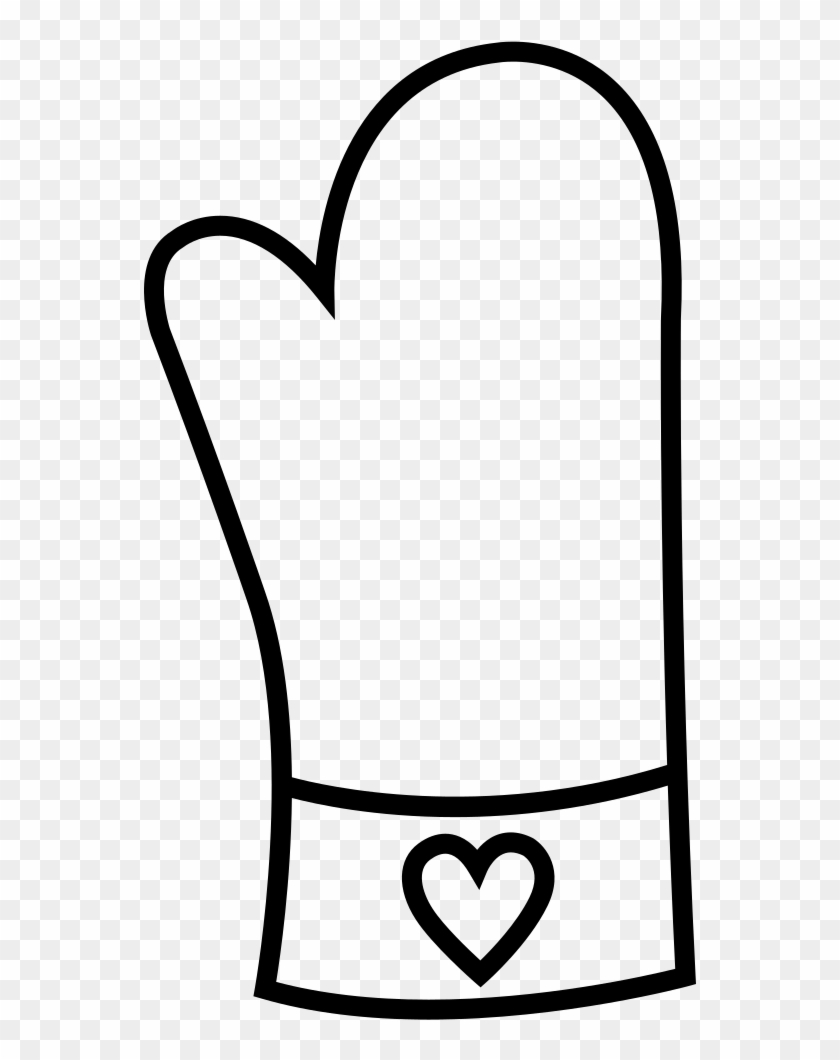 Oven Mitt Coloring Page - Heart #1151262