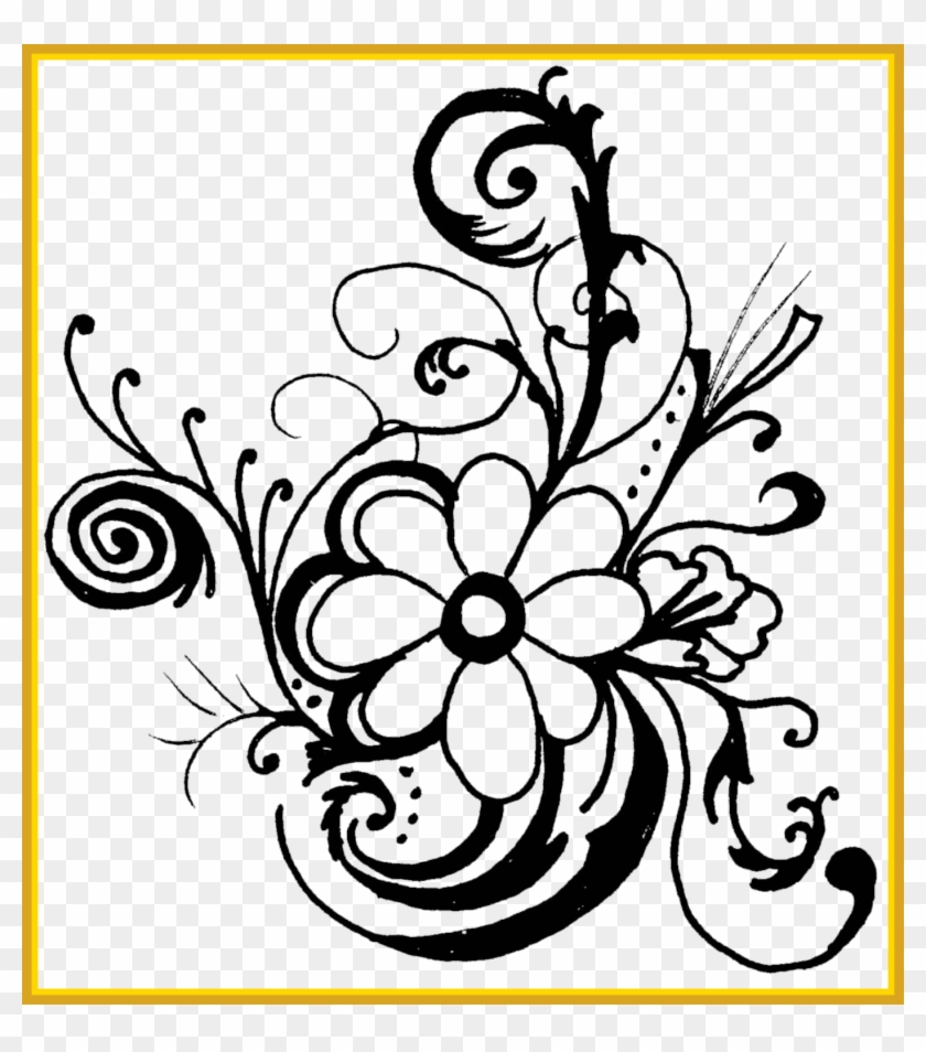 Marvelous Hawaiian Flower Clip Art Borders Clipart - Flower Clipart Black And White #1151638