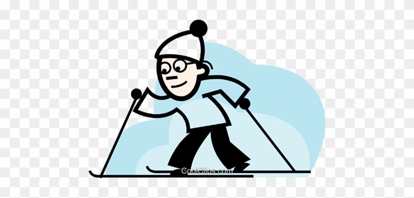 Cross Country Skiing Royalty Free Vector Clip Art Illustration - Cross Country Skiing Royalty Free Vector Clip Art Illustration #1151659