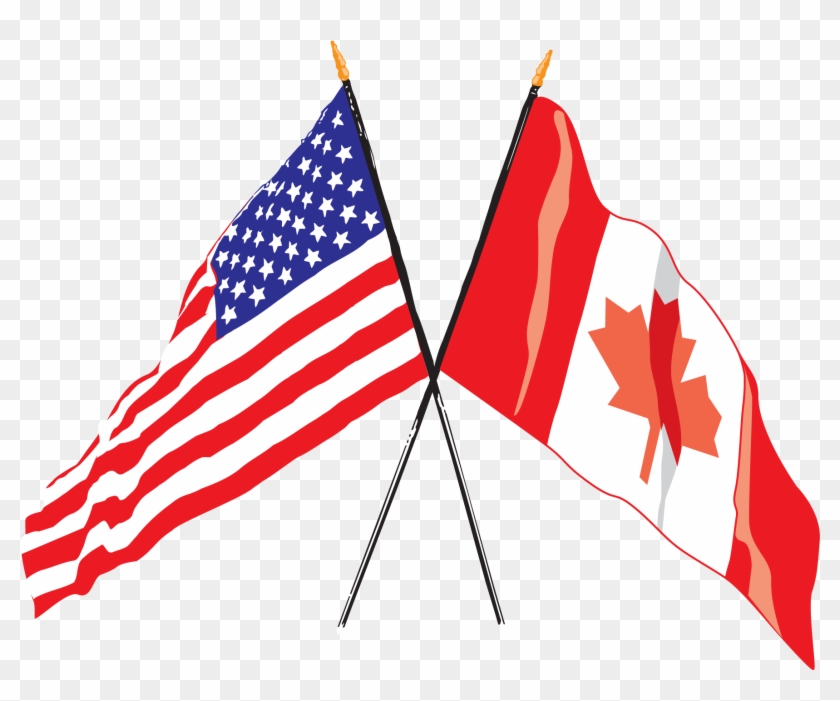 Us Canadian Flag Crossed - American Flag And Canadian Flag #1151976