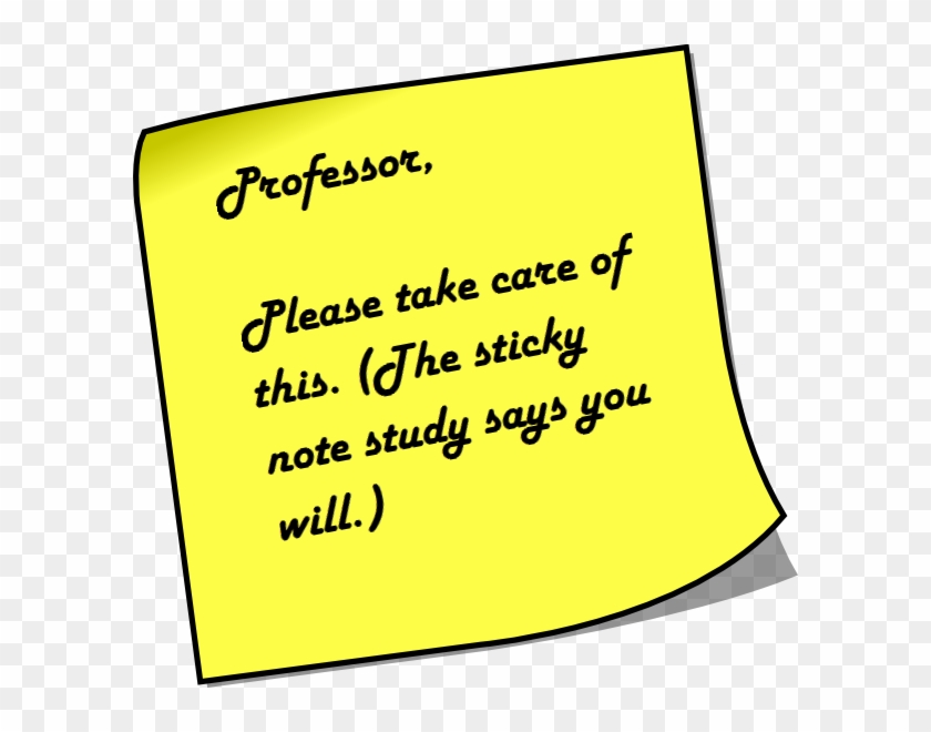Yellow Sticky Note With Professor, Please Take Care - Cute Cartoon Good Morning Quotes #1152520