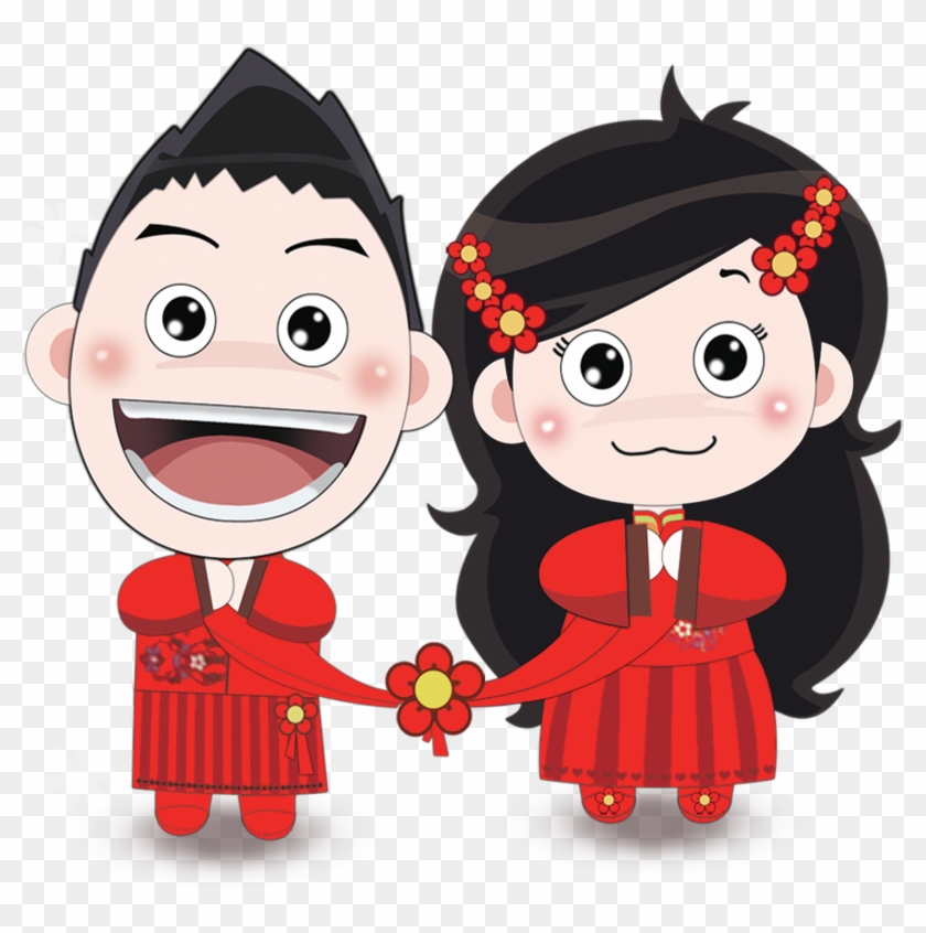 Chinese Marriage Wedding Cartoon Bride - Chinese Cartoon Wedding Transparent #1152587