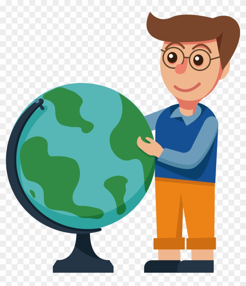 Geography Class Globe - Geography Teacher Cartoon #1153109
