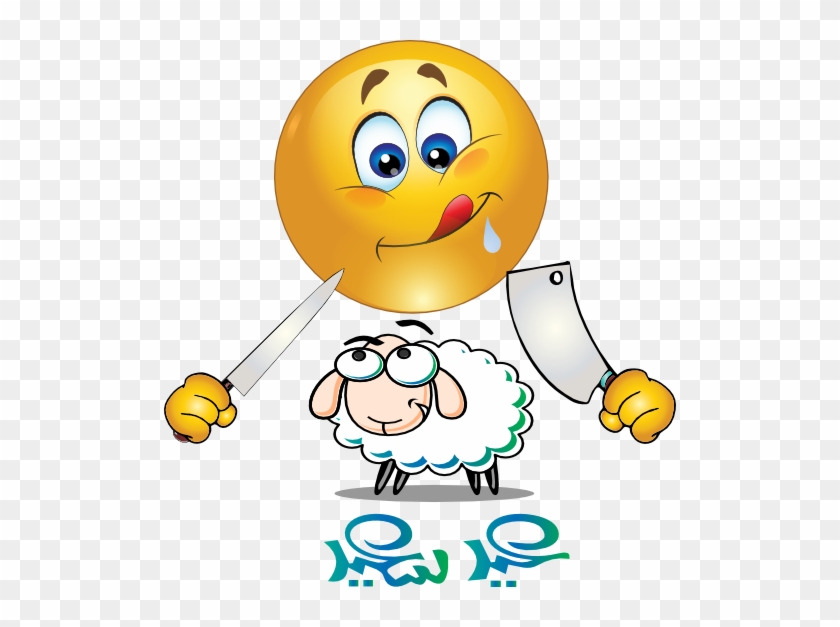 Butcher Smiley Emoticon - Cafepress Custom Cartoon Sheep Throw Pillow #1153179