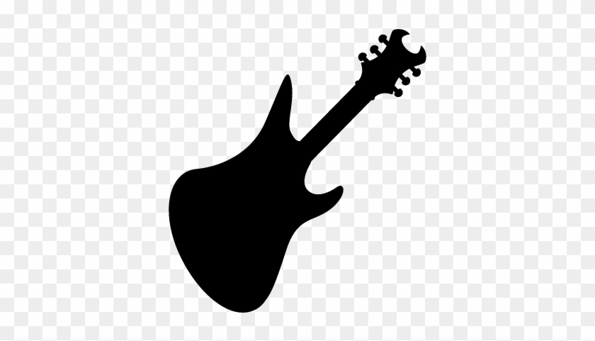 Bass Guitar Black Silhouette Vector - Guitarra Electrica Negra Dibujo #1153289