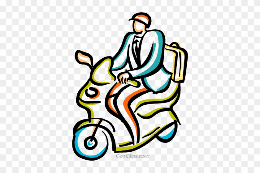 Businessman On A Motor Scooter Royalty Free Vector - Businessman On A Motor Scooter Royalty Free Vector #1153363