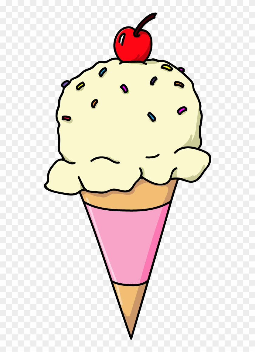 Vanilla Ice Cream Cone With A Cherry On Top By Talking - Gelato #1153376