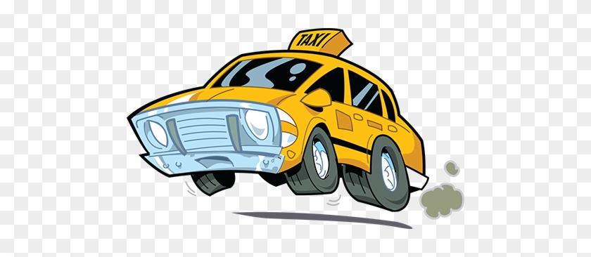 Taxi - Speeding Taxi Cartoon - Free Transparent PNG Clipart Images Download