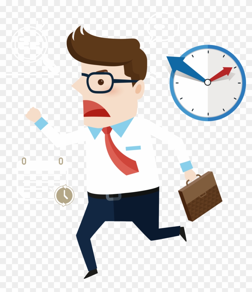 Man Running Late For Work 1724*1916 Transprent Png - Work Cartoon Png #1153758