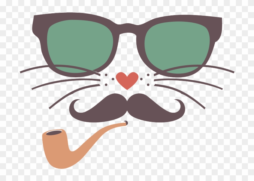 Cat Hipster Moustache Illustration - Coque Samsung Galaxy Tab 3 Attitude De Chat #1153816