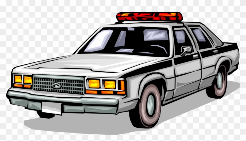 Vector Illustration Of Law Enforcement Police Car Cruiser - Police Car Clip Art #1153980