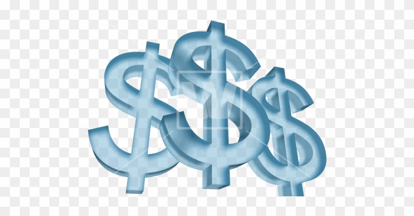 Dollar Symbols 3d - Money Signs Png Blue #1154654