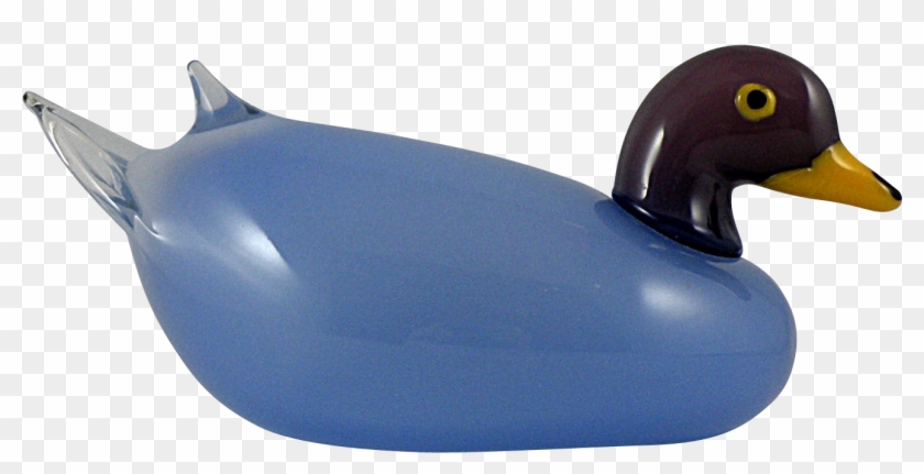 Large Murano Blue Duck Bird Made For Oggetti - Mallard #1154695