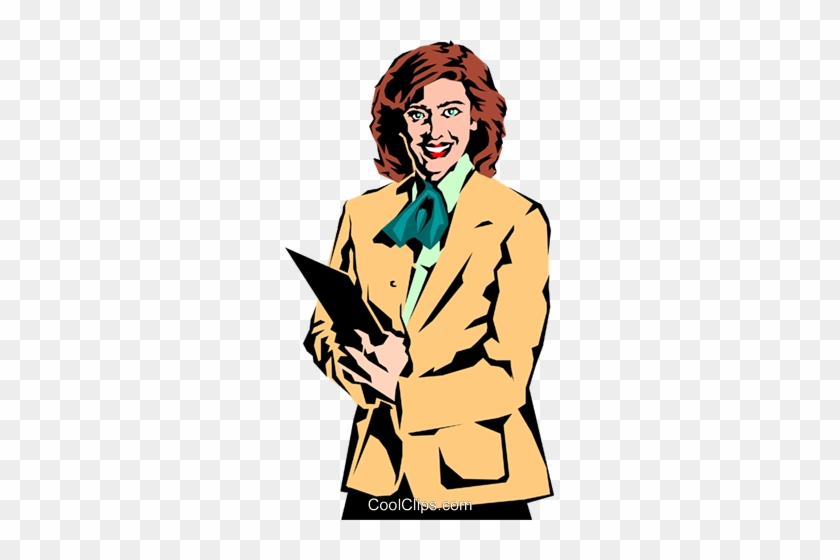 Woman Hostess Royalty Free Vector Clip Art Illustration - Woman Hostess Royalty Free Vector Clip Art Illustration #1154757