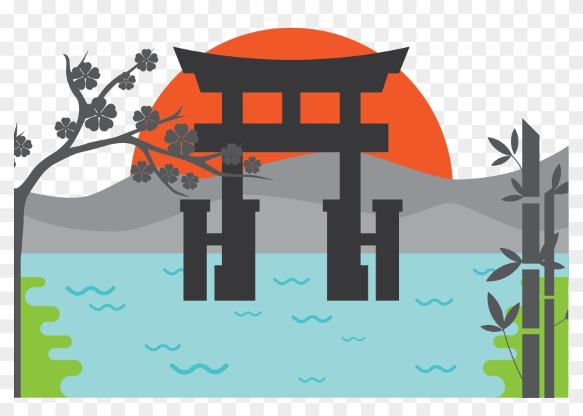 Itsukushima Shrine The Great Torii Illustration - Temple #1155140