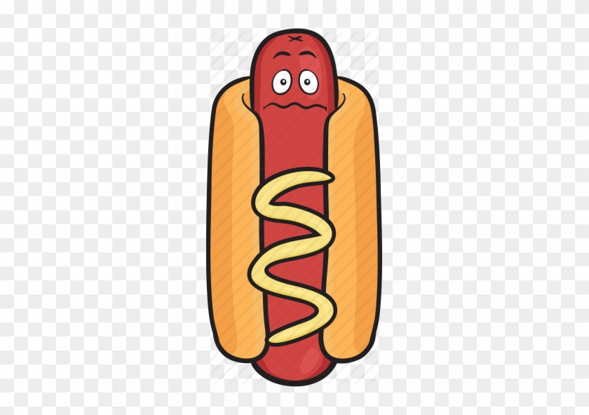 Hot Dogs Clipart Icon - Sad Hot Dog Cartoon #1155227