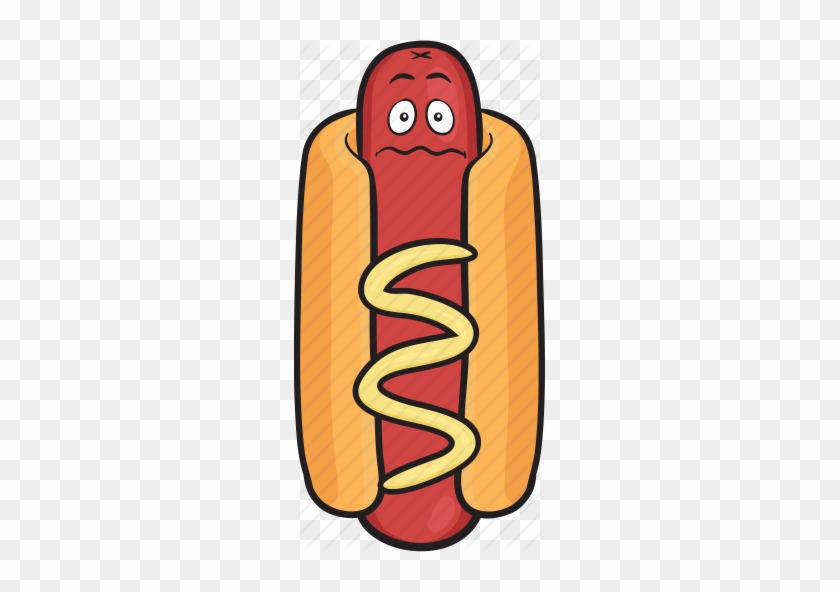 Hot Dogs Clipart Icon - Sad Hot Dog Cartoon #1155227