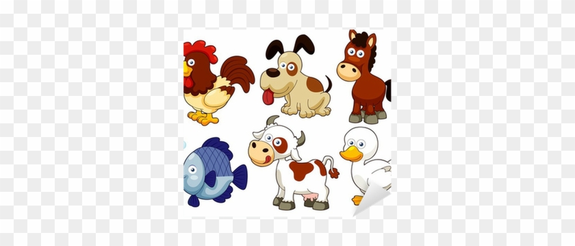 Illustration Of Farm Animals Cartoon Sticker • Pixers® - Animal Clipart #1155266