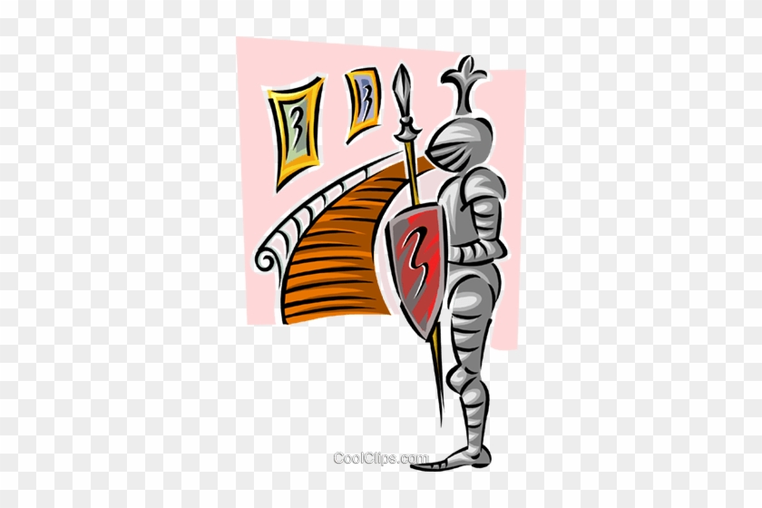 Castle/suit Of Armor Royalty Free Vector Clip Art Illustration - Medieval Times Knights #1155558
