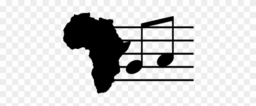 Africa Music Zp 8th Notes Staff - Africa Map Black #1156262