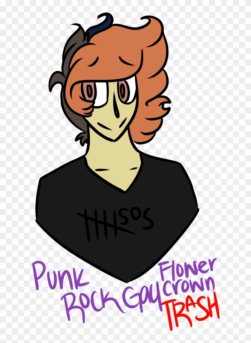 Punk Rock Gay Flower Crown Trash By Sketchinglosty - Cartoon #1157121