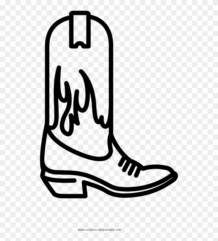 Cowboy Boot Coloring Page - Bota Para Colorir #1157366