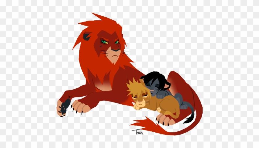Axel Lion And Cubs By Beagletsuin - Kingdom Hearts Axel Lion #1157652