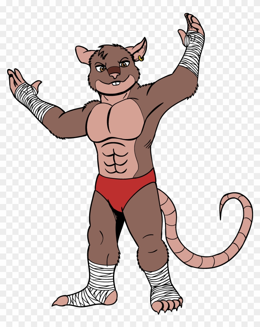 Cute Wrasslin Rat - Cartoon #1157668