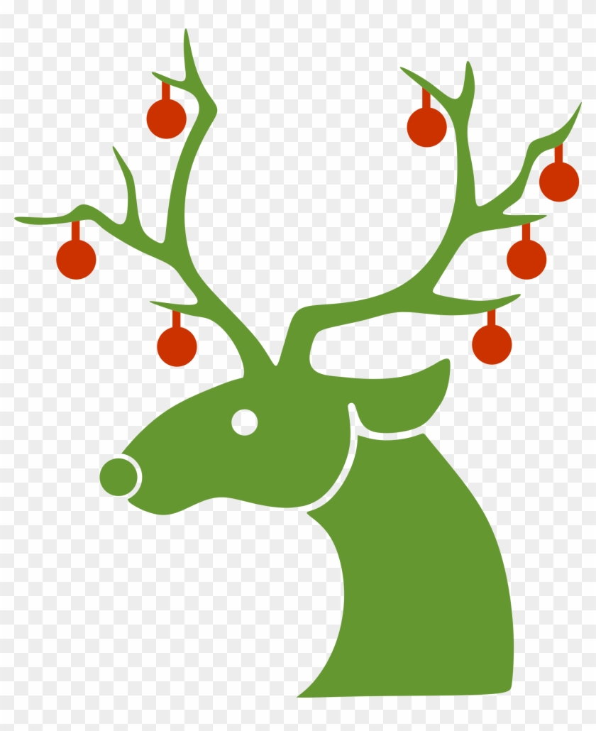 Fat Reindeer Clipart - Reindeer Silhouette Christmas #1157873