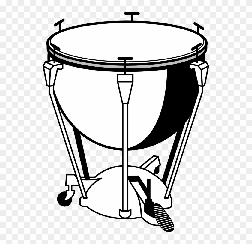 Favor Timpanni Black White Clipartist - Percussion Instruments #1157872