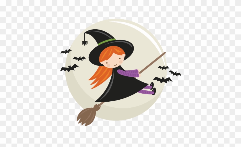 Cute Halloween Witch Clipart - Flying Witch Clipart Png #1158114