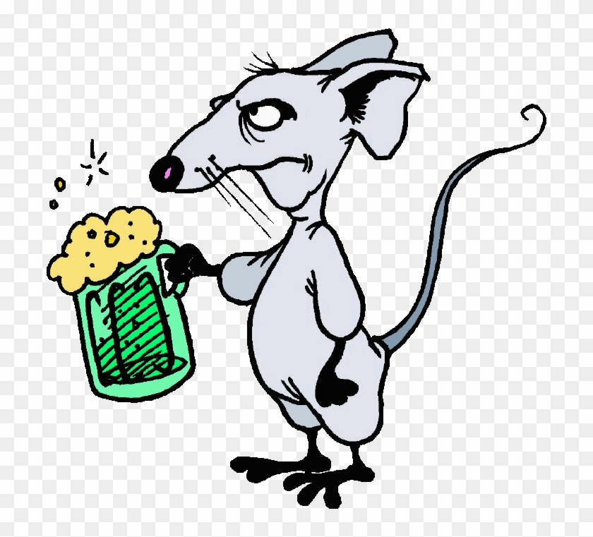 Sick Man Cartoon - Rat Holding A Beer #1158169