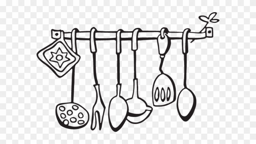 Vector Eps Clipart, Kitchen Utensils Copyright - Line Art #1158235