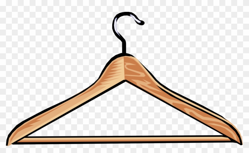 Vector Illustration Of Clothes Hanger Or Coat Hanger - Clipart Hanger #1158332