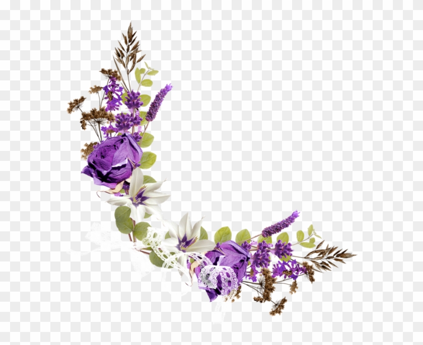 Purple Flower Corner Png #1158449