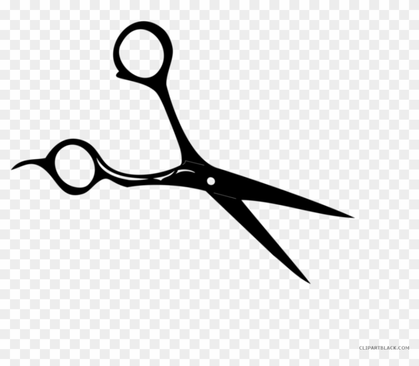 Hair Scissor Tools Free Black White Clipart Images - Hair Cutting Shears Clipart #1158669