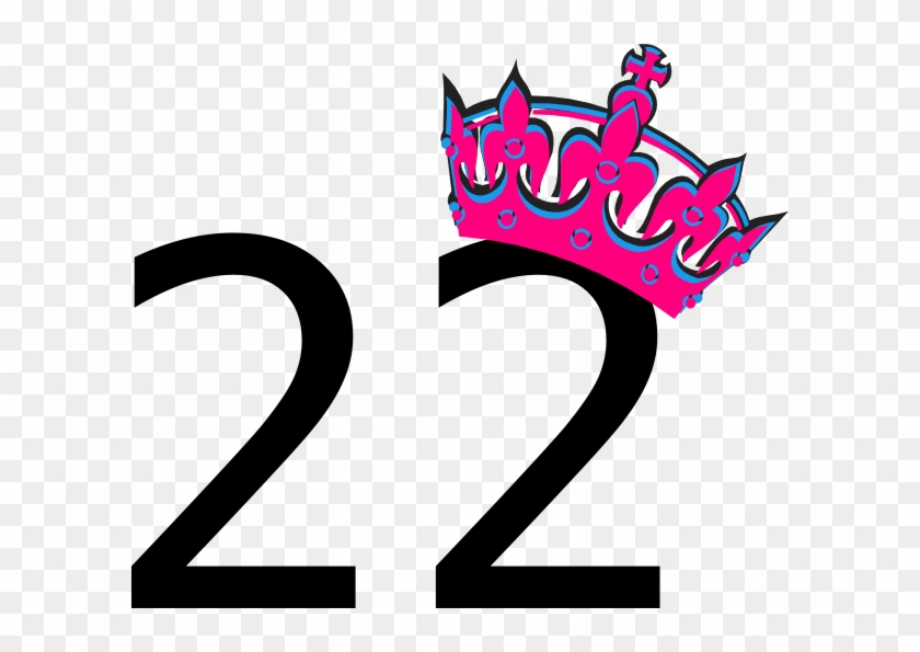 Pink Tilted Tiara And Number 22 Clip Art At Clkercom - Happy Birthday 22 Png #1158699
