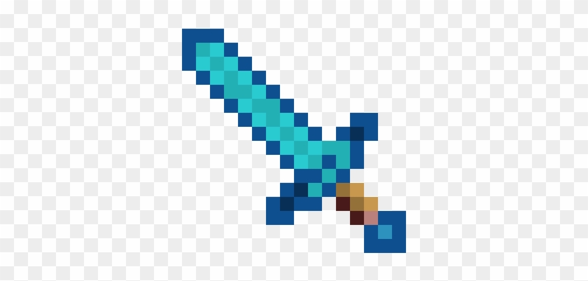 Minecraft Diamond Sword - Pixel Art Minecraft Sword #1158778