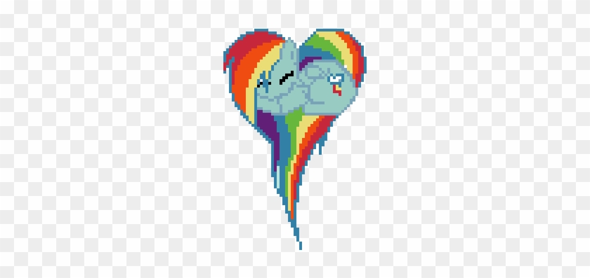 Pixel Art Rainbow Dash Heart Dash Rainbow Mlp Heart - Rainbow Dash Pixel Art #1158834