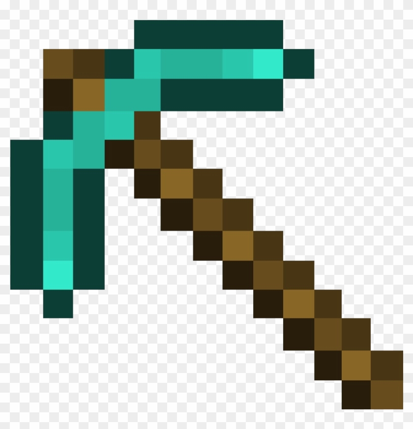 Diamond Pickaxe - Minecraft Diamond Pickaxe Png #1158842