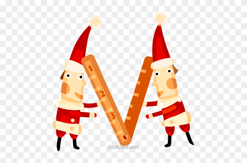 Elves With A Ruler Royalty Free Vector Clip Art Illustration - Cartoon #1158863