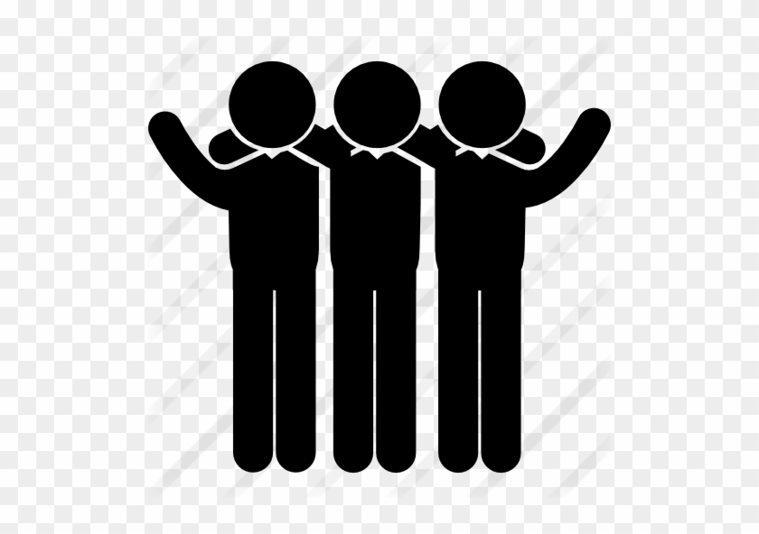 Group Of Three Men Standing Side By Side Hugging Each - Friends Icon Transparent Background #1159399