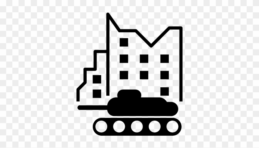 Militar Tank In City Street Vector - Iconos Militar Png #1159546