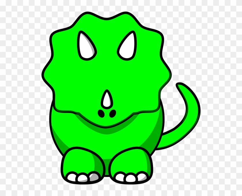 Green Tricertop Dino Clip Art At Clker - Cartoon Triceratops #1159547
