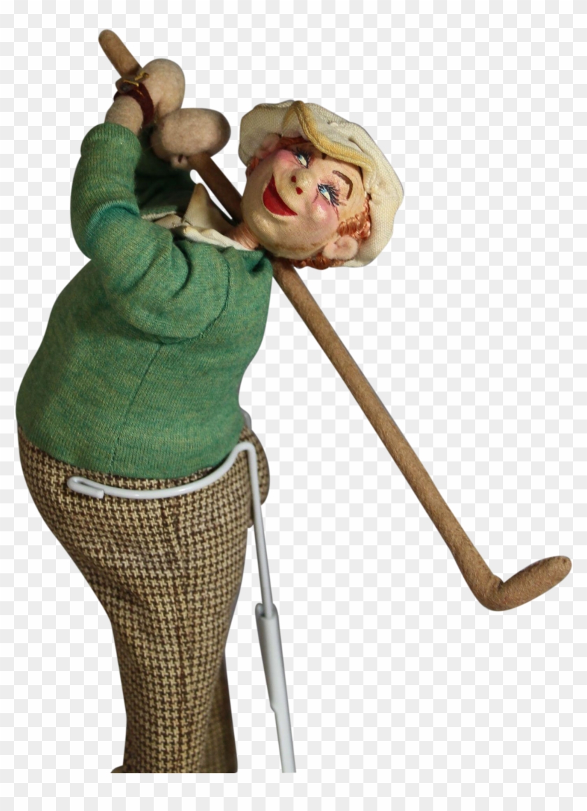 Vintage Klumpe Roldan Cloth Doll Golfer - Hickory Golf #1159578