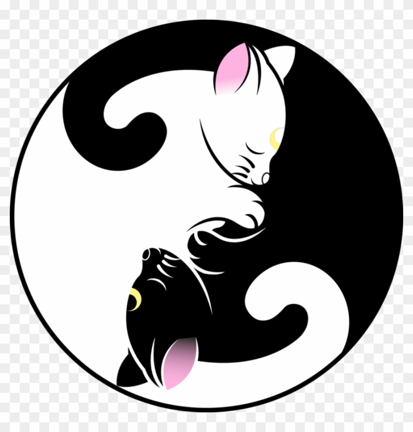 Luna And Artemis Yin Yang Symbol By ~sayurixsama - Stickers Alien #1159803