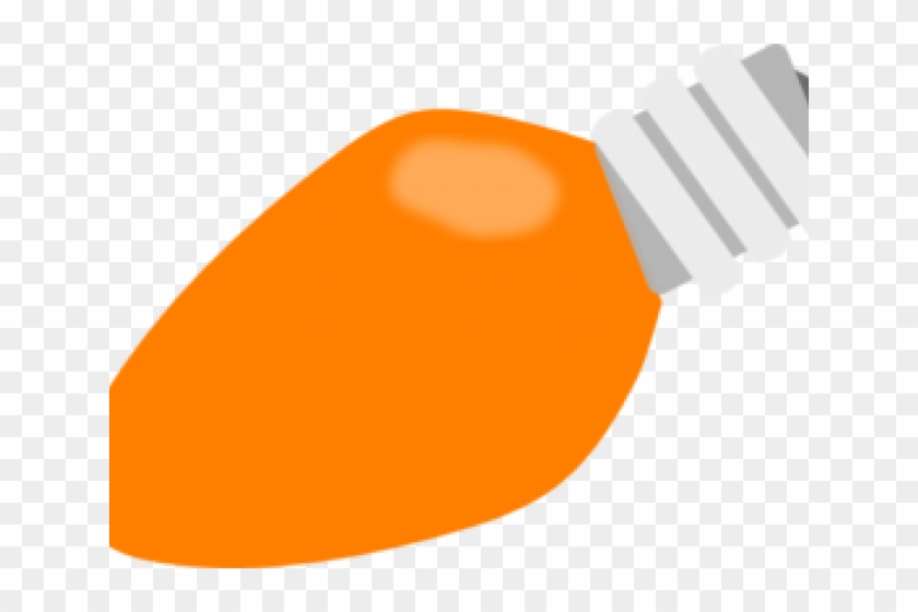 Christmas Clipart Clipart - Orange Christmas Light Bulb #1159930