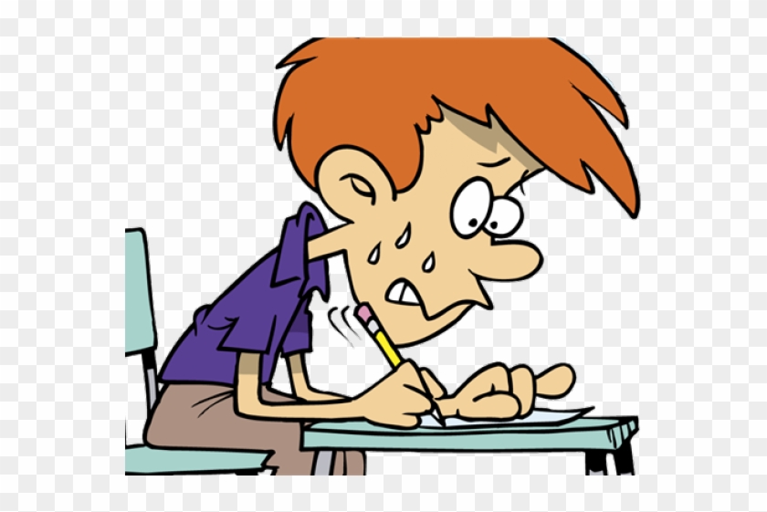 Feelings Clipart Nervous - Student Taking A Test Cartoon #1160206