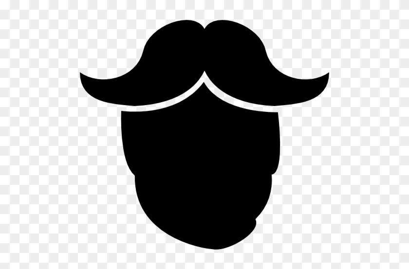Mustache And Beard Black Shapes Free Icon - Barba Y Bigote Dibujo #1160560