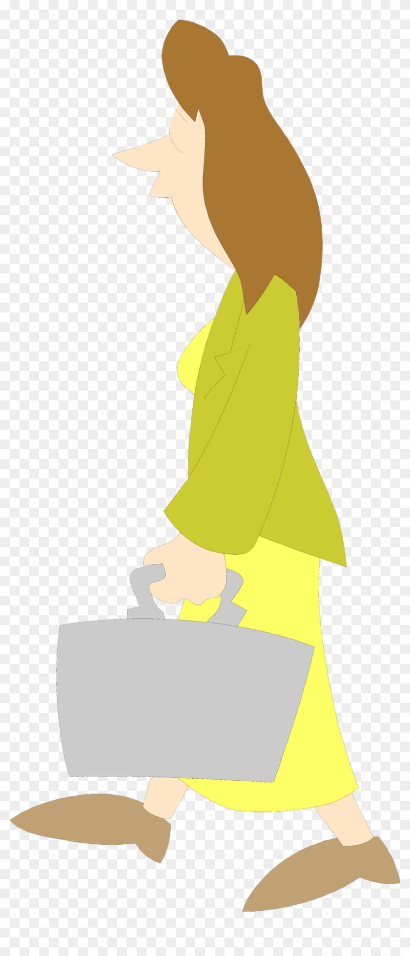 Illustration Of A Business Woman Carrying A Briefcase - Illustration #1160786